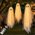 Halloween Hanging Ghost Decorations with Lights - Set of 3