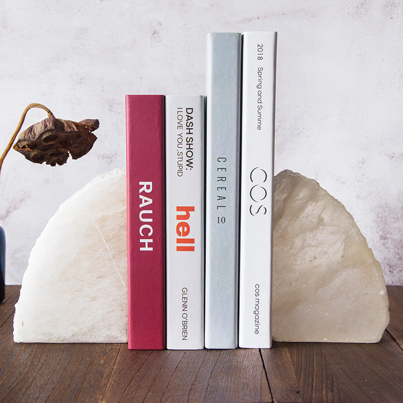 Natural Gypsum Bookend for Home Decor and Office Use