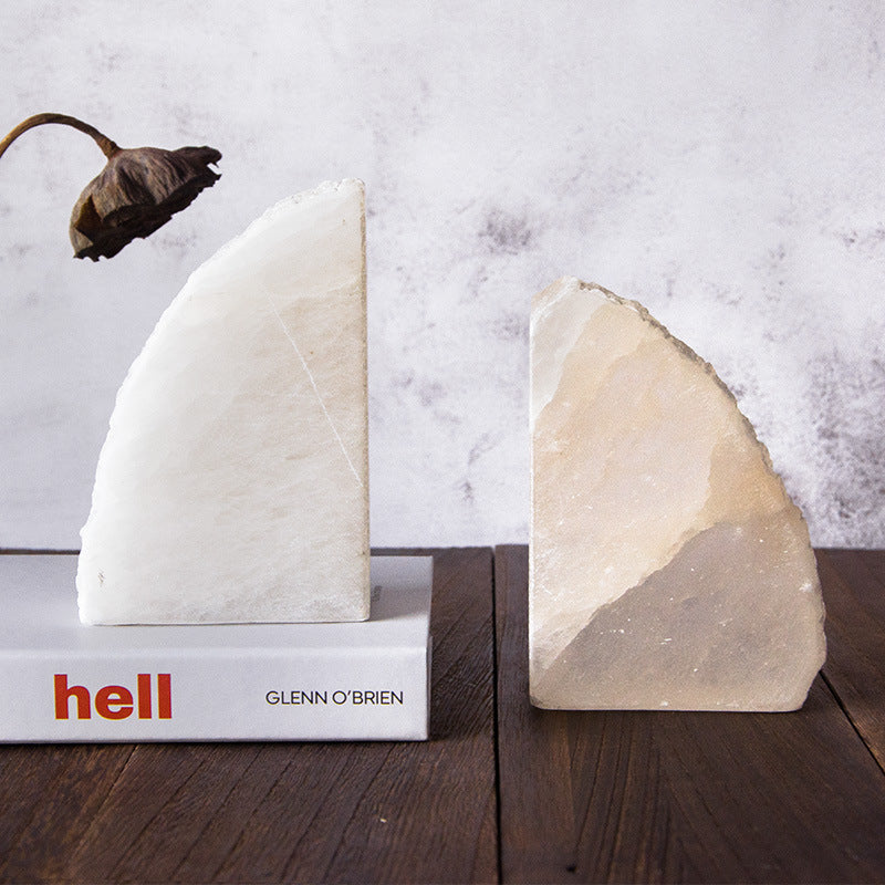 Natural Gypsum Bookend for Home Decor and Office Use