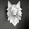 Geometric Wolf Head Wall Decor for Living Room