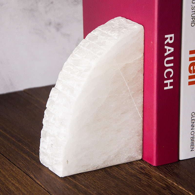 Natural Gypsum Bookend for Home Decor and Office Use